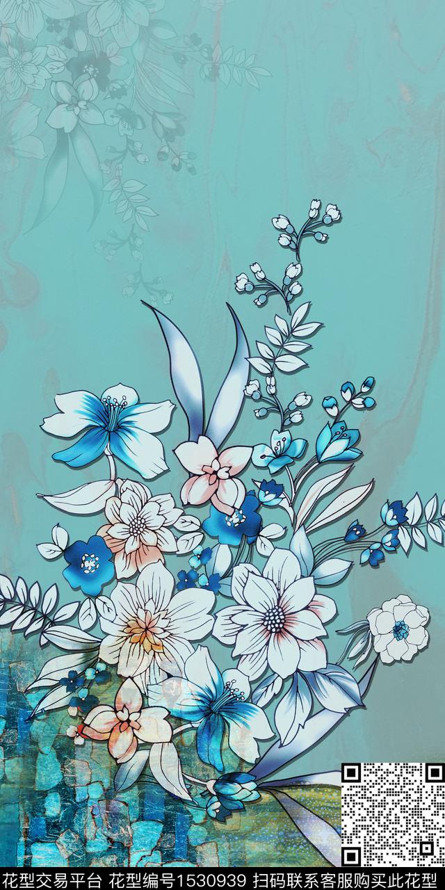 定位花真丝定位花高端女装华亿平台数码印花华亿平台下载（图片编号: 1530939） - 瓦栏（Walan）