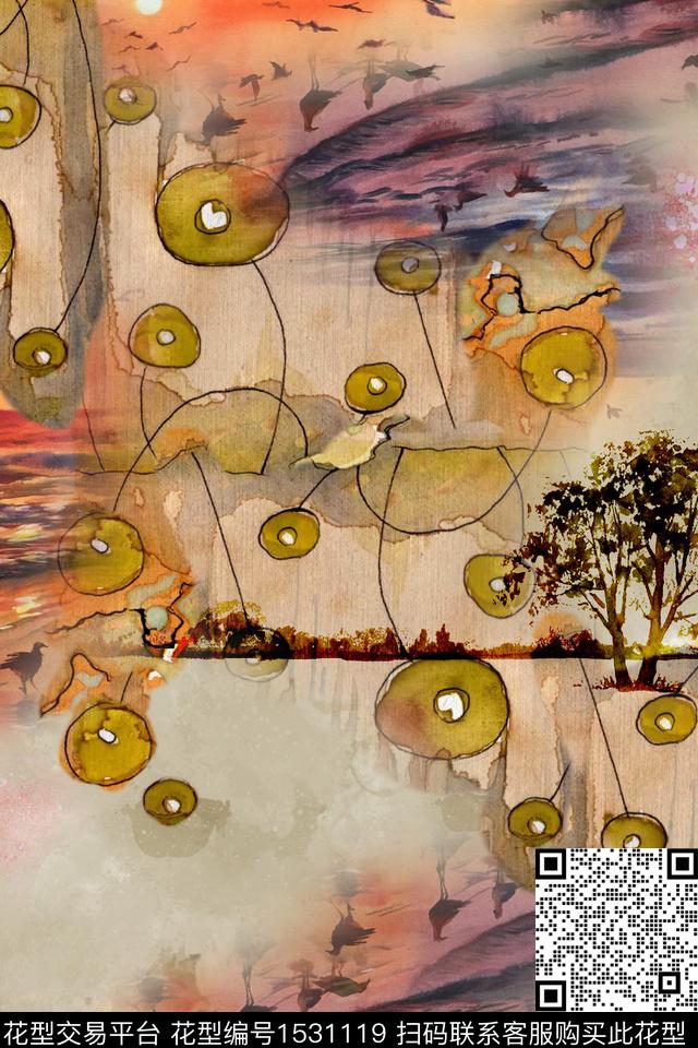 女装抽象数码华亿平台数码印花华亿平台下载（图片编号: 1531119） - 瓦栏（Walan）