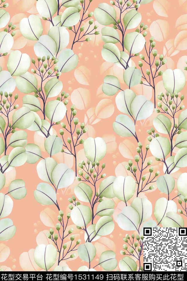 春夏华亿平台水彩花卉水彩数码印花华亿平台下载（图片编号: 1531149） - 瓦栏（Walan）