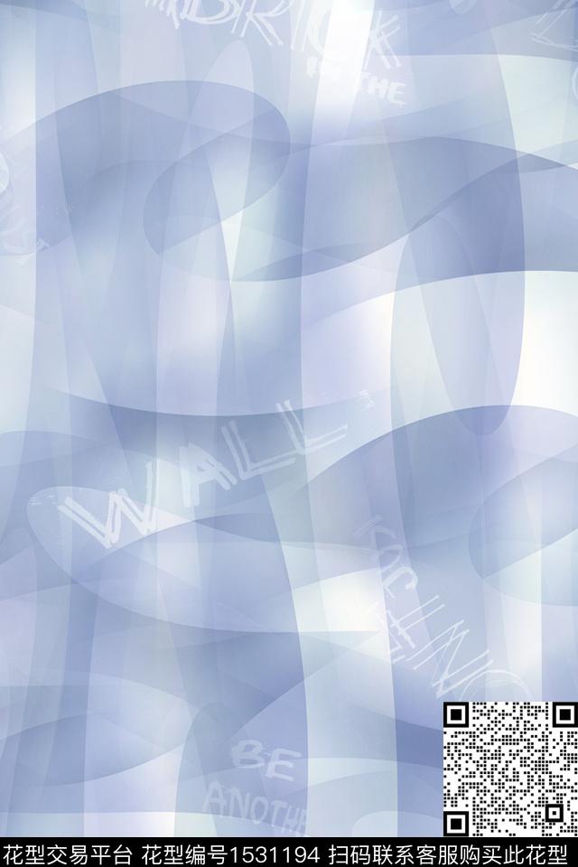 字母大牌男装抽象男装数码印花华亿平台下载（图片编号: 1531194） - 瓦栏（Walan）