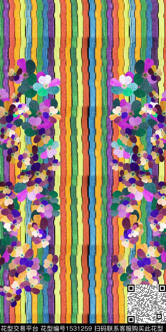 定位花几何女装定位花数码印花华亿平台下载（图片编号: 1531259） - 瓦栏（Walan）