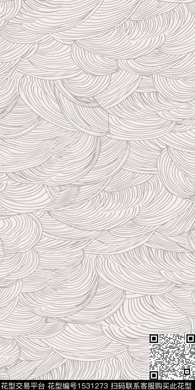 抽象线条画线条数码印花华亿平台下载（图片编号: 1531273） - 瓦栏（Walan）