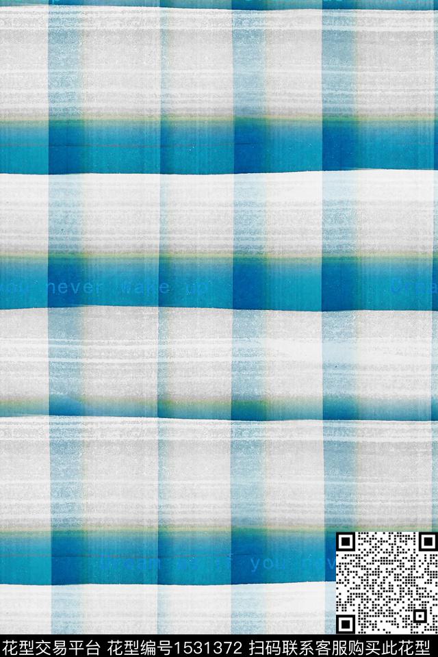 字母格子男装满版花数码印花华亿平台下载（图片编号: 1531372） - 瓦栏（Walan）