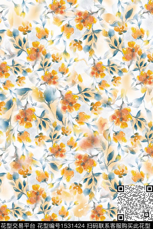 水彩女装春夏华亿平台数码印花华亿平台下载（图片编号: 1531424） - 瓦栏（Walan）
