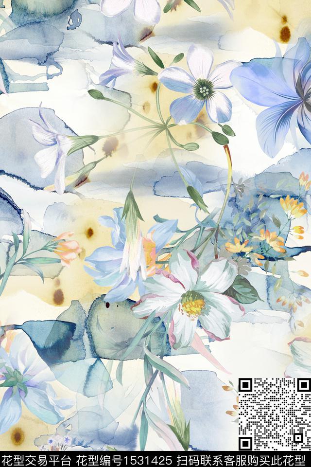 水彩女装春夏华亿平台数码印花华亿平台下载（图片编号: 1531425） - 瓦栏（Walan）