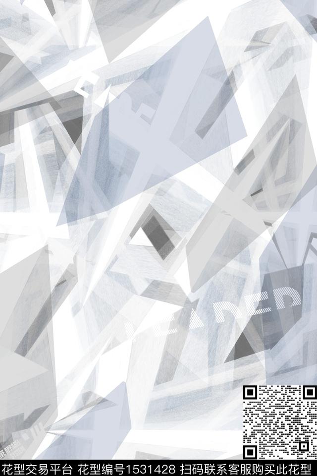 字母抽象肌理数码印花华亿平台下载（图片编号: 1531428） - 瓦栏（Walan）