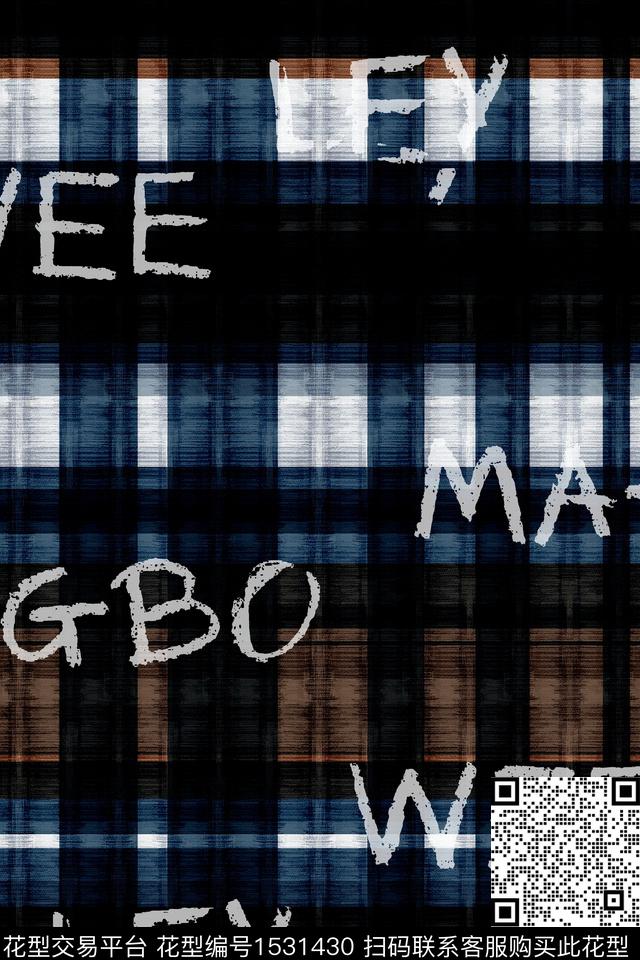 字母肌理几何数码印花华亿平台下载（图片编号: 1531430） - 瓦栏（Walan）
