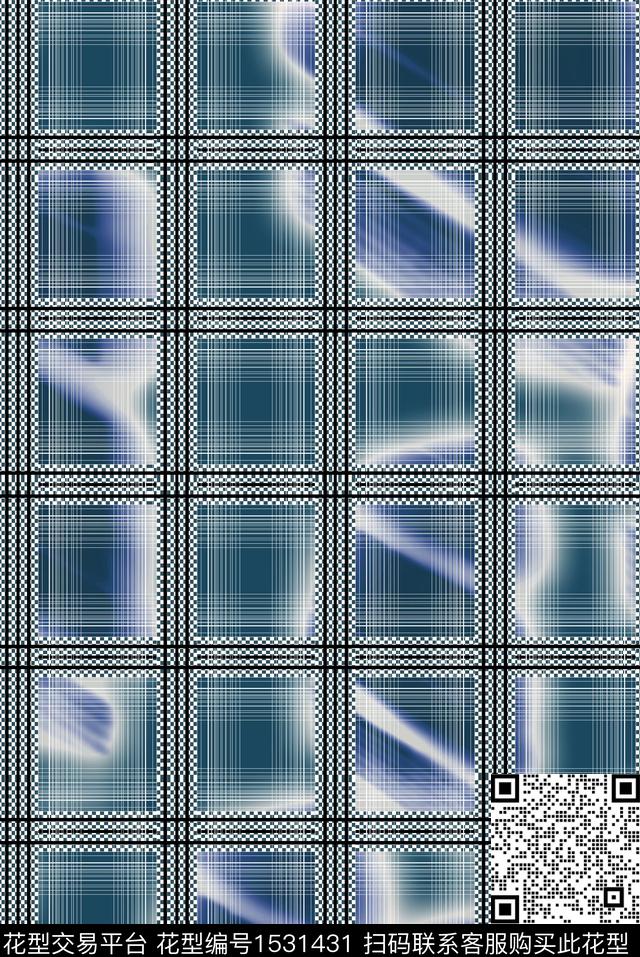 格子数码华亿平台男装满版花数码印花华亿平台下载（图片编号: 1531431） - 瓦栏（Walan）