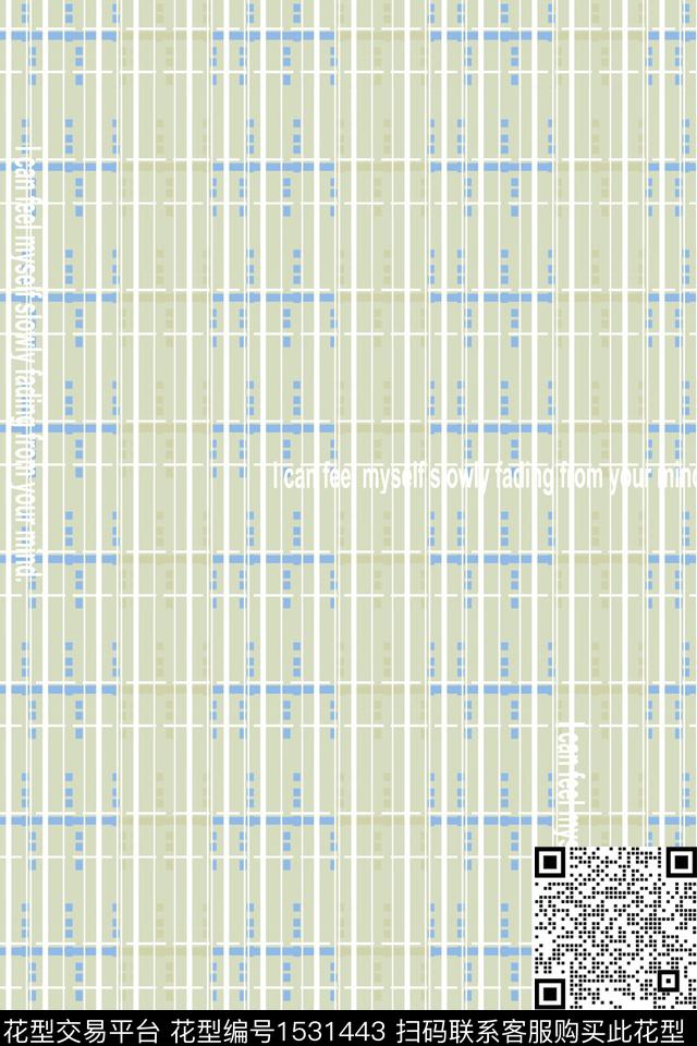 字母格子男装满版花数码印花华亿平台下载（图片编号: 1531443） - 瓦栏（Walan）