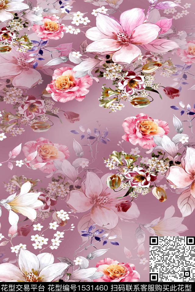 水彩女装春夏华亿平台数码印花华亿平台下载（图片编号: 1531460） - 瓦栏（Walan）