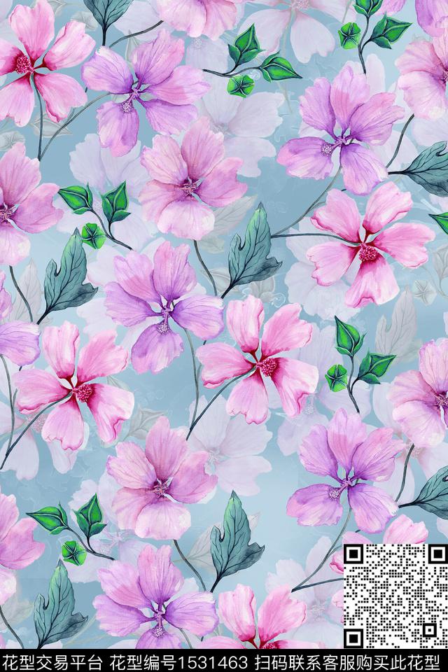 水彩女装春夏华亿平台数码印花华亿平台下载（图片编号: 1531463） - 瓦栏（Walan）