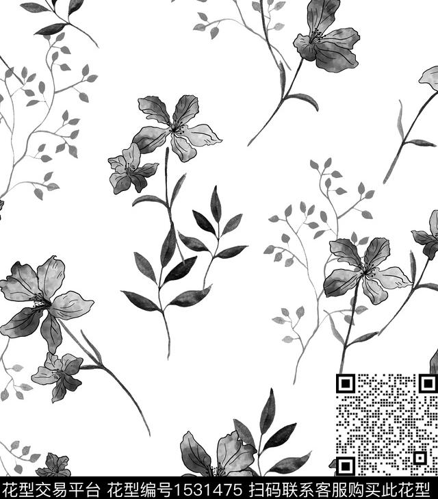 女装花卉连衣裙数码印花华亿平台下载（图片编号: 1531475） - 瓦栏（Walan）