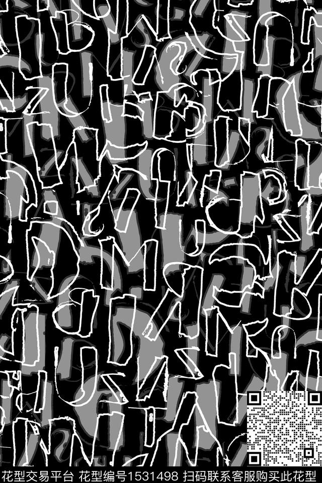 男装抽象衬衫数码印花华亿平台下载（图片编号: 1531498） - 瓦栏（Walan）