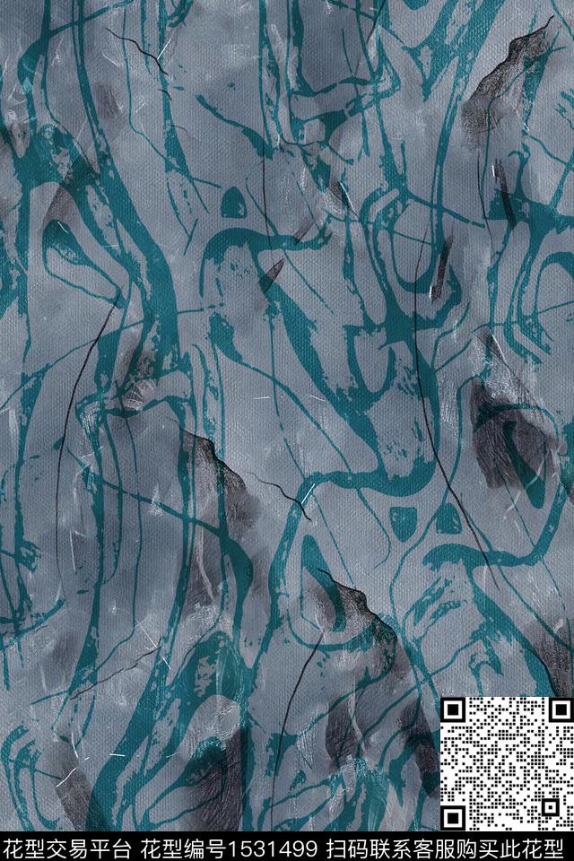 男装抽象衬衫数码印花华亿平台下载（图片编号: 1531499） - 瓦栏（Walan）