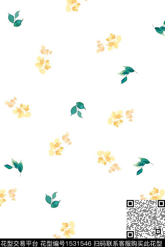 花卉小碎花女装数码印花华亿平台下载（图片编号: 1531546） - 瓦栏（Walan）