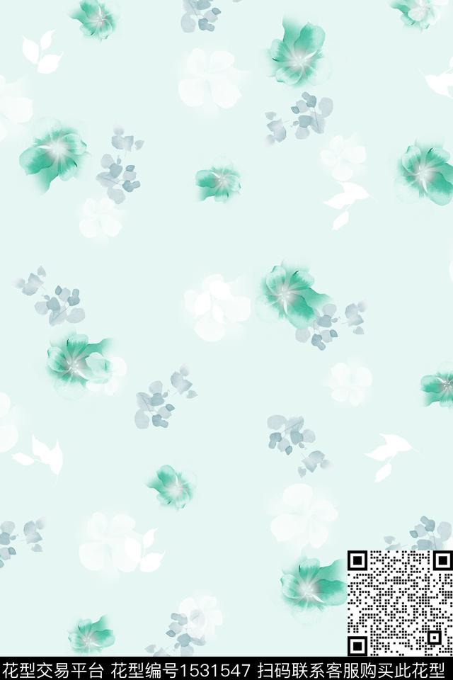 花卉小碎花女装数码印花华亿平台下载（图片编号: 1531547） - 瓦栏（Walan）