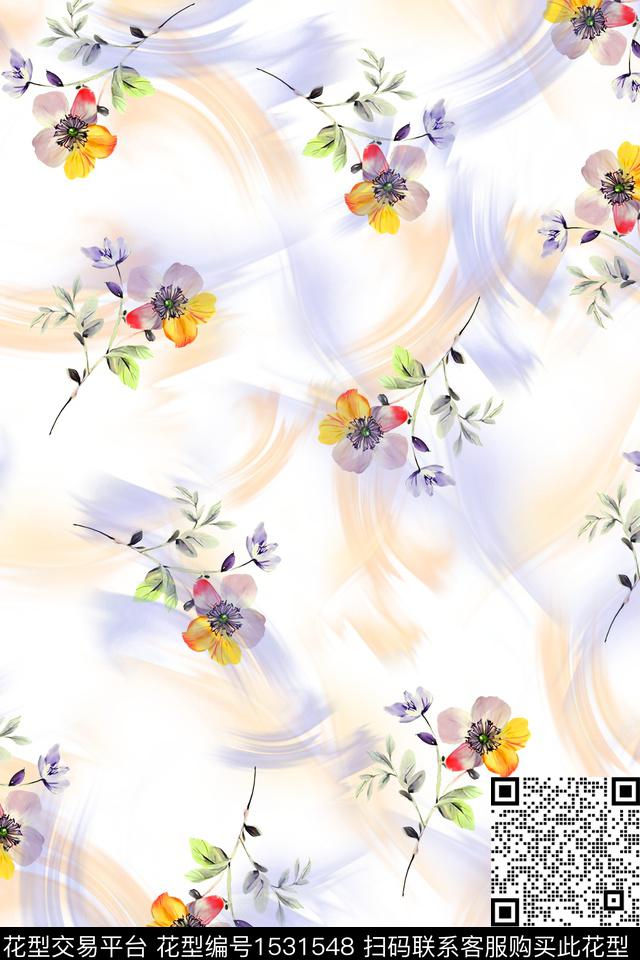 花卉小花女装数码印花华亿平台下载（图片编号: 1531548） - 瓦栏（Walan）