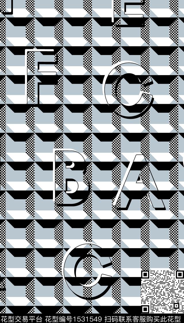 字母格子满版散花传统印花华亿平台下载（图片编号: 1531549） - 瓦栏（Walan）