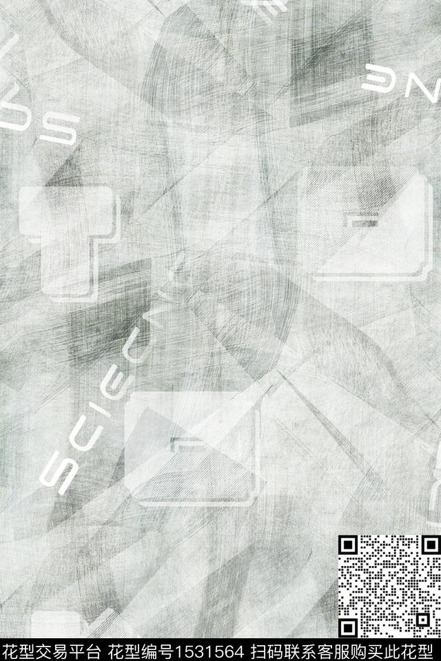 字母男装满版花抽象数码印花华亿平台下载（图片编号: 1531564） - 瓦栏（Walan）