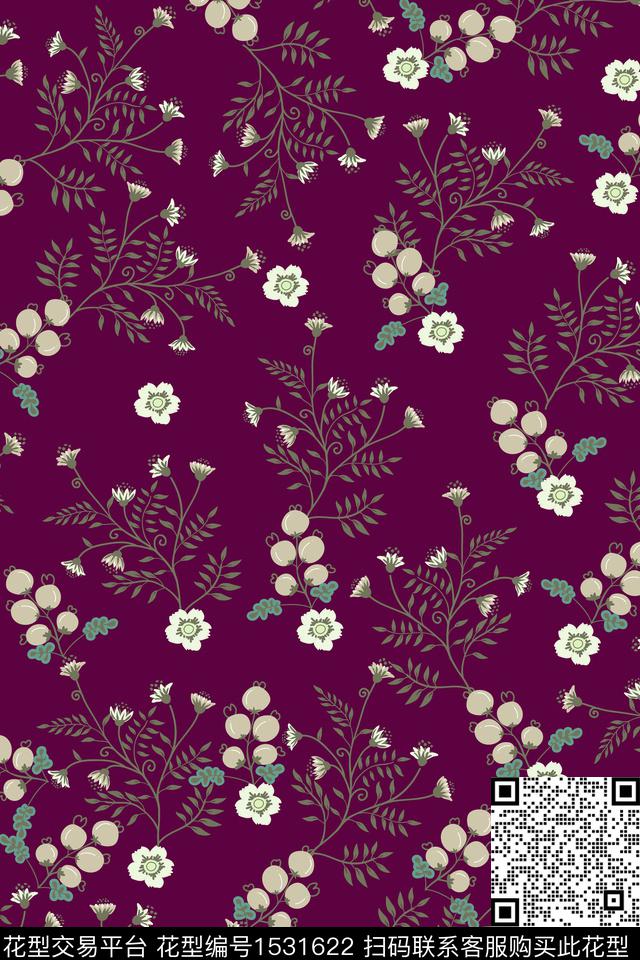 大牌风花卉小碎花数码印花华亿平台下载（图片编号: 1531622） - 瓦栏（Walan）