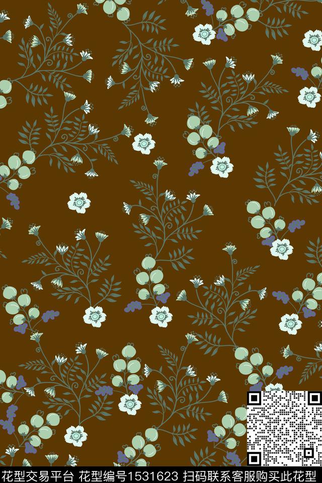 大牌风花卉小碎花数码印花华亿平台下载（图片编号: 1531623） - 瓦栏（Walan）