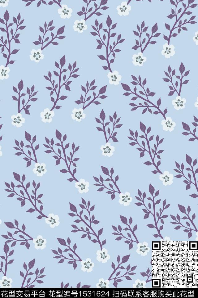 大牌风花卉小碎花数码印花华亿平台下载（图片编号: 1531624） - 瓦栏（Walan）