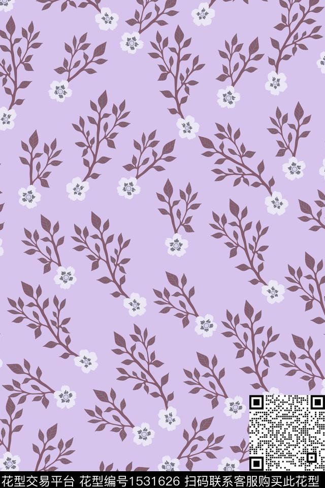 大牌风花卉小碎花数码印花华亿平台下载（图片编号: 1531626） - 瓦栏（Walan）