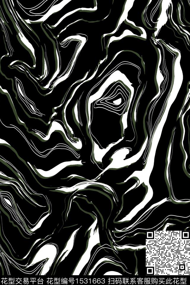抽象肌理数码印花华亿平台下载（图片编号: 1531663） - 瓦栏（Walan）