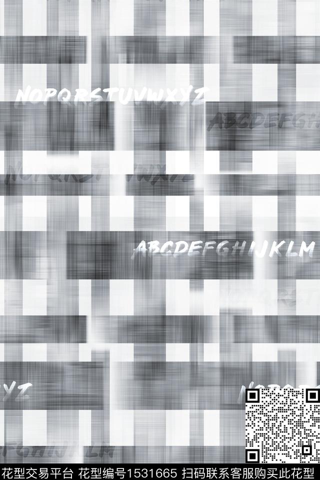 字母抽象男装满版花数码印花华亿平台下载（图片编号: 1531665） - 瓦栏（Walan）