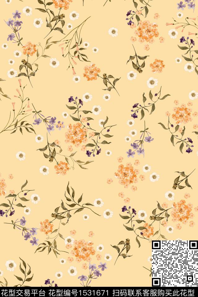 花卉小碎花数码华亿平台数码印花华亿平台下载（图片编号: 1531671） - 瓦栏（Walan）