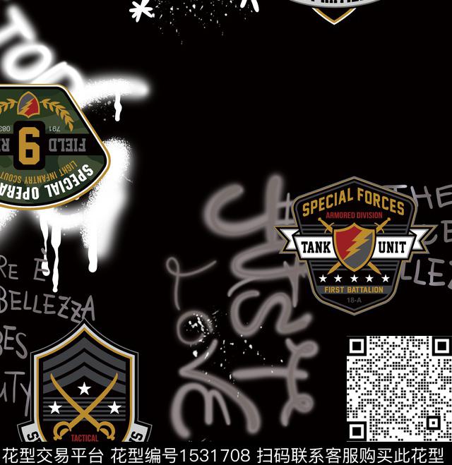 字母涂鸦标志数码印花华亿平台下载（图片编号: 1531708） - 瓦栏（Walan）