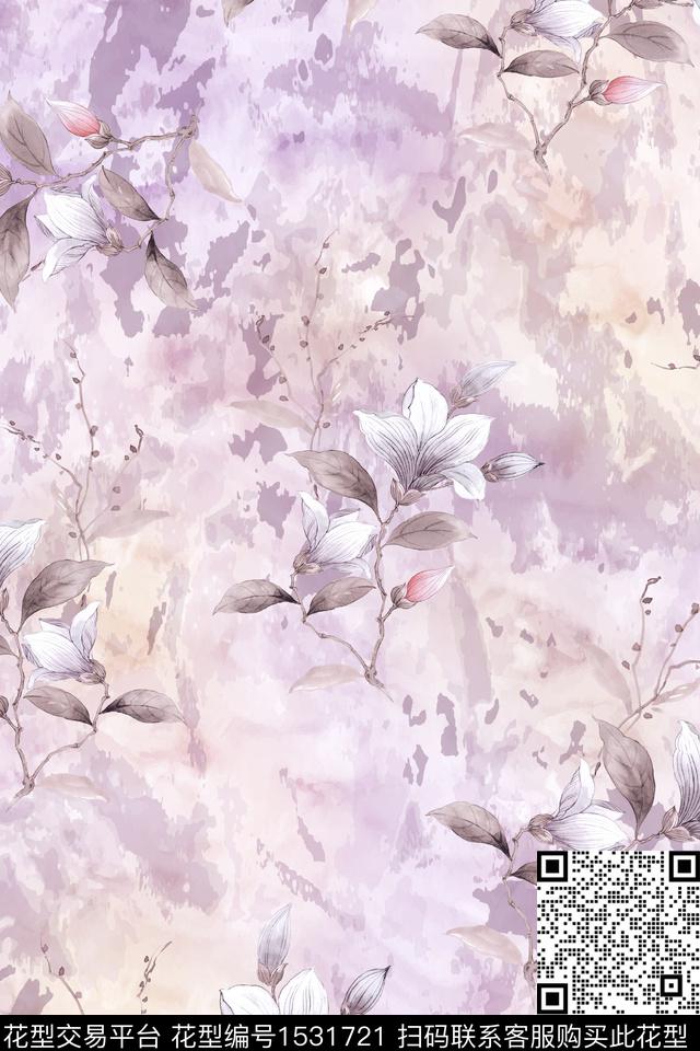 肌理底纹花卉数码印花华亿平台下载（图片编号: 1531721） - 瓦栏（Walan）