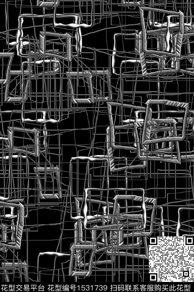 休闲抽象男装运动数码印花华亿平台下载（图片编号: 1531739） - 瓦栏（Walan）