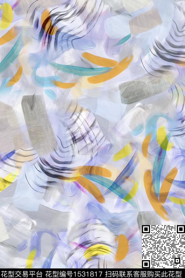 女装春夏华亿平台抽象数码印花华亿平台下载（图片编号: 1531817） - 瓦栏（Walan）