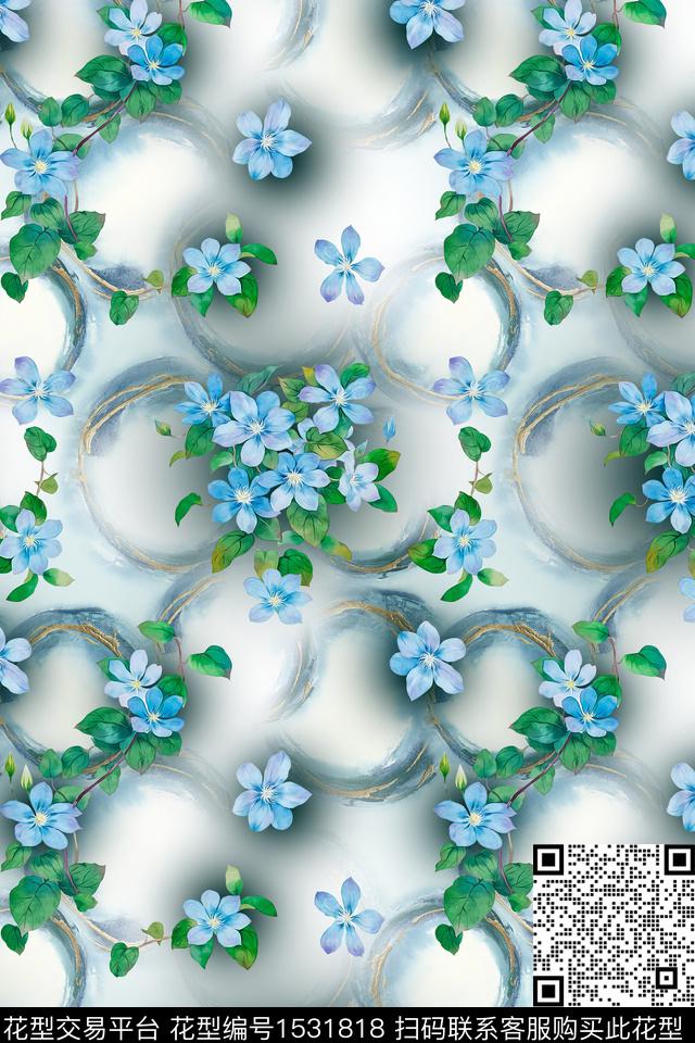 水彩底纹春夏华亿平台数码印花华亿平台下载（图片编号: 1531818） - 瓦栏（Walan）