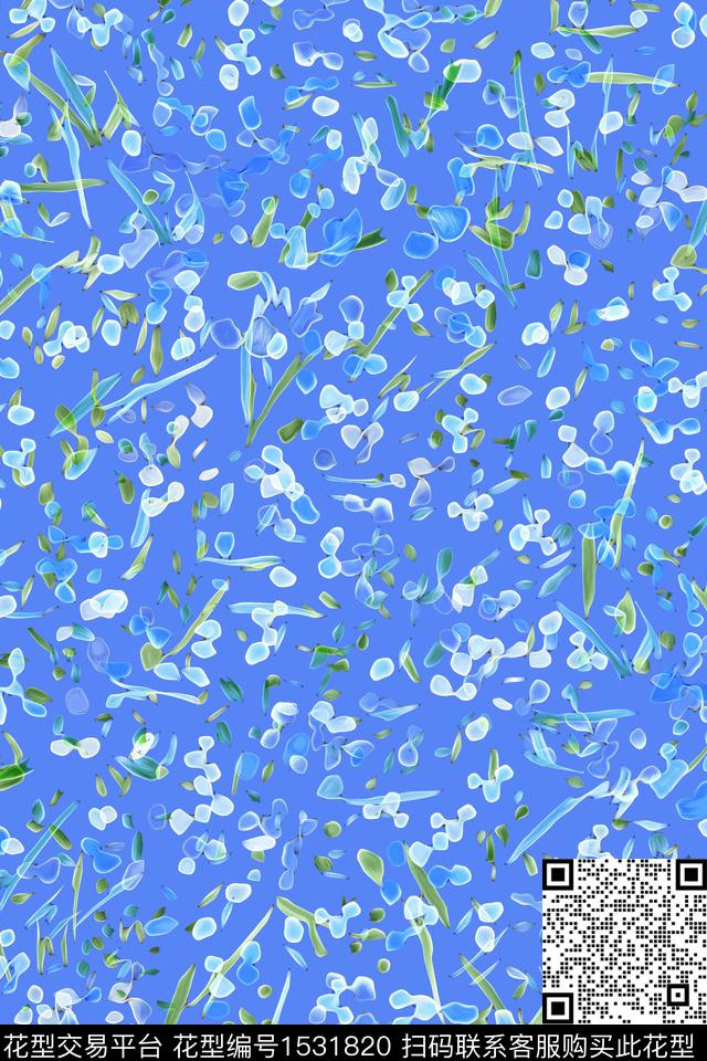 抽象花卉女装抽象数码印花华亿平台下载（图片编号: 1531820） - 瓦栏（Walan）