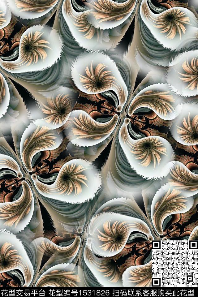 炫彩分形抽象数码印花华亿平台下载（图片编号: 1531826） - 瓦栏（Walan）