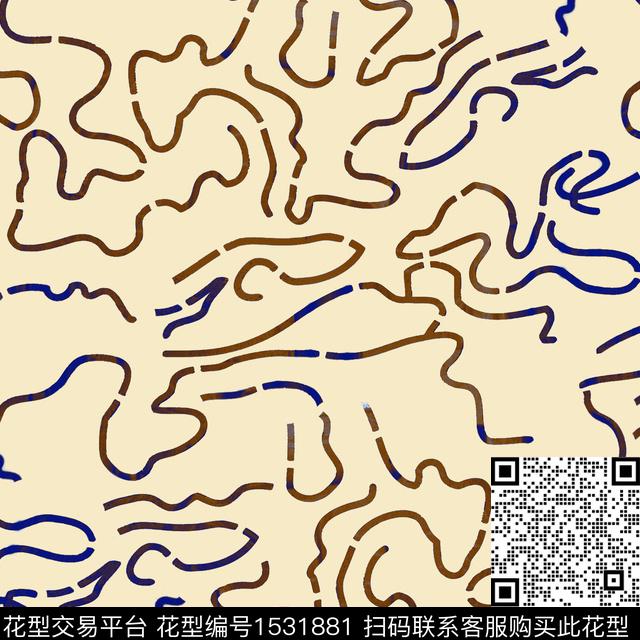 线条传统印花华亿平台下载（图片编号: 1531881） - 瓦栏（Walan）