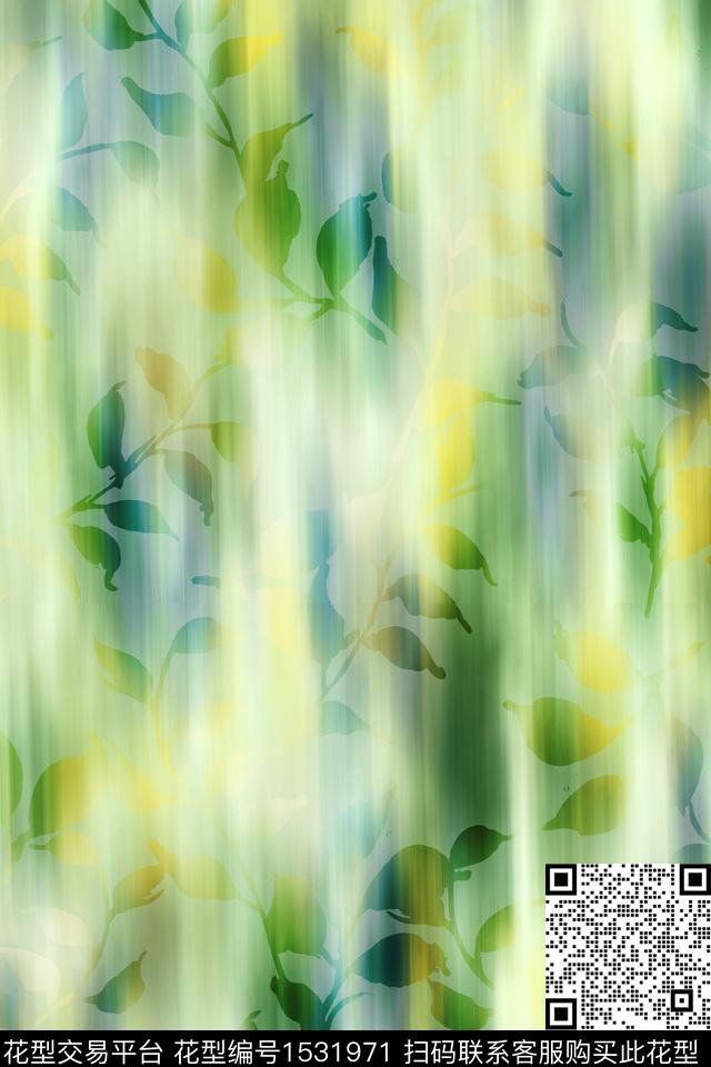 叶子肌理抽象数码印花华亿平台下载（图片编号: 1531971） - 瓦栏（Walan）