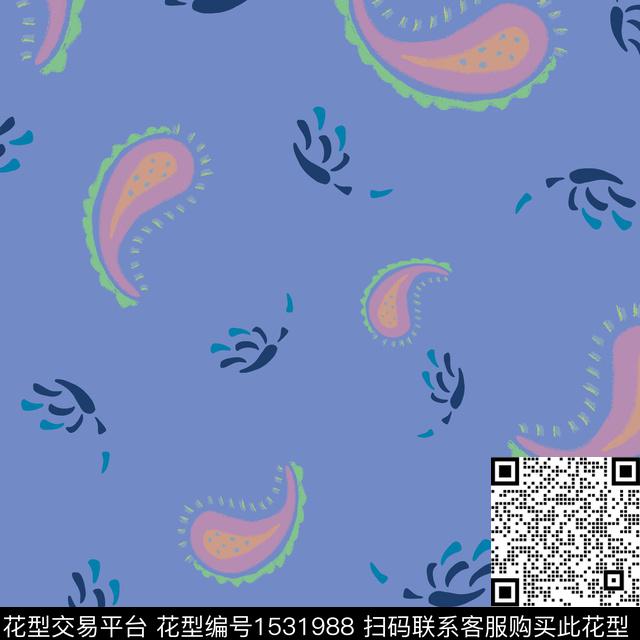 佩斯利休闲简约传统印花华亿平台下载（图片编号: 1531988） - 瓦栏（Walan）