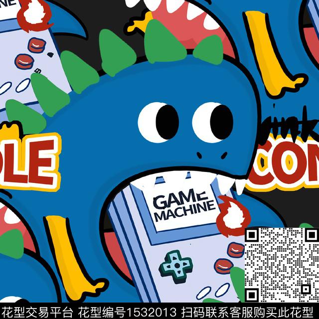 卡通动物趣味小恐龙数码印花华亿平台下载（图片编号: 1532013） - 瓦栏（Walan）