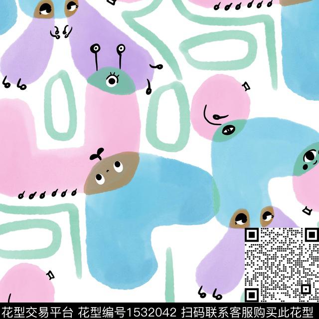 可爱趣味童装数码印花华亿平台下载（图片编号: 1532042） - 瓦栏（Walan）