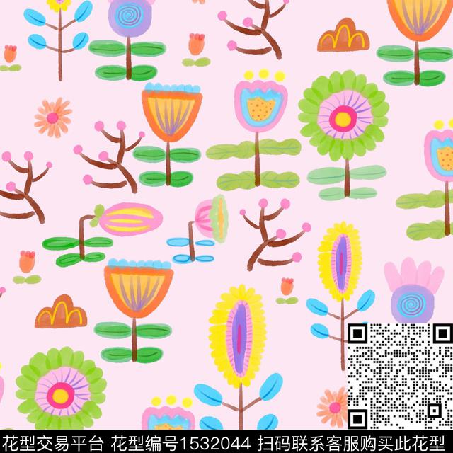 清新可爱童装数码印花华亿平台下载（图片编号: 1532044） - 瓦栏（Walan）