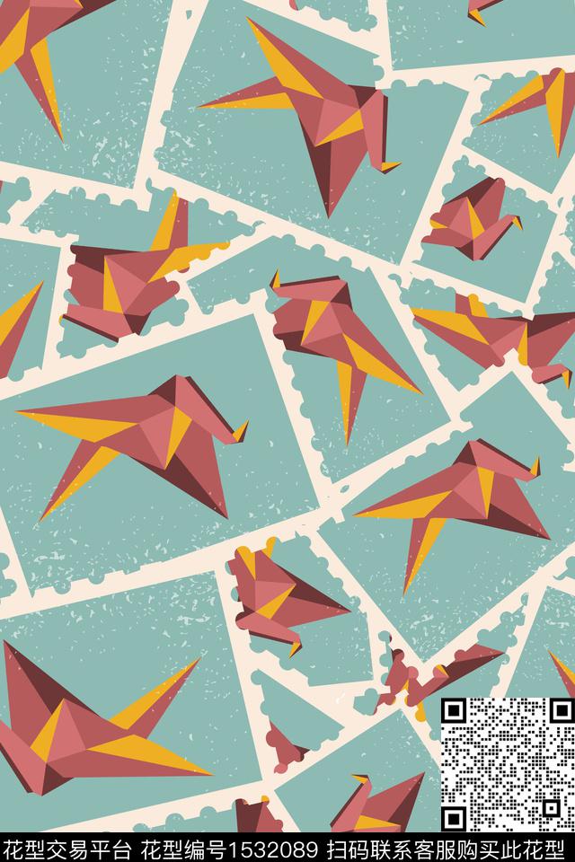 卡通邮票童装数码印花华亿平台下载（图片编号: 1532089） - 瓦栏（Walan）