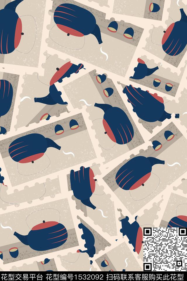 卡通邮票童装数码印花华亿平台下载（图片编号: 1532092） - 瓦栏（Walan）