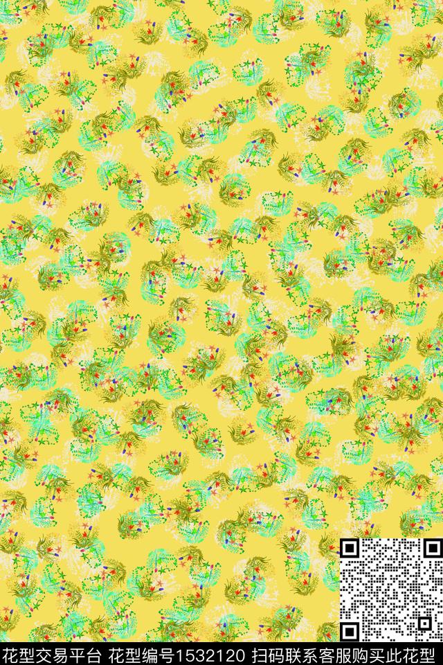 女装小碎花连衣裙数码印花华亿平台下载（图片编号: 1532120） - 瓦栏（Walan）
