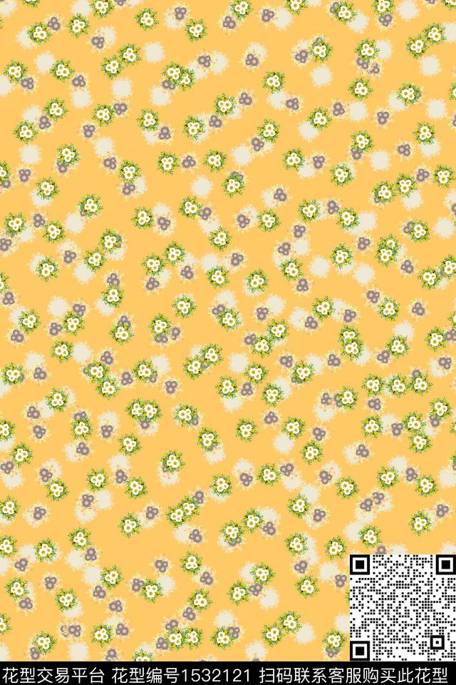 女装小碎花连衣裙数码印花华亿平台下载（图片编号: 1532121） - 瓦栏（Walan）