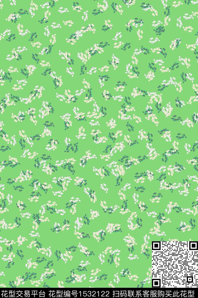 女装小碎花连衣裙数码印花华亿平台下载（图片编号: 1532122） - 瓦栏（Walan）