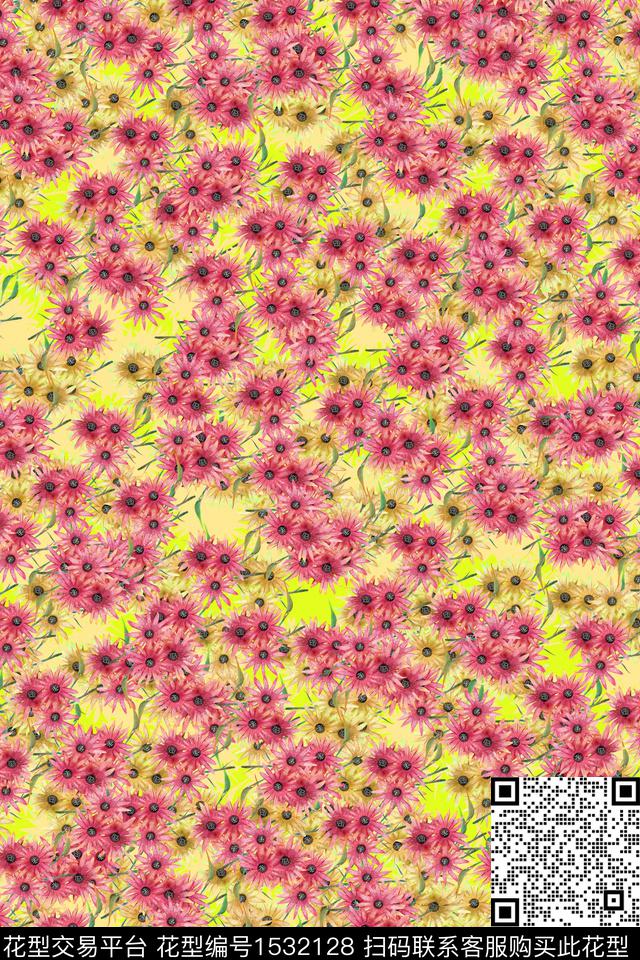 女装小碎花连衣裙数码印花华亿平台下载（图片编号: 1532128） - 瓦栏（Walan）