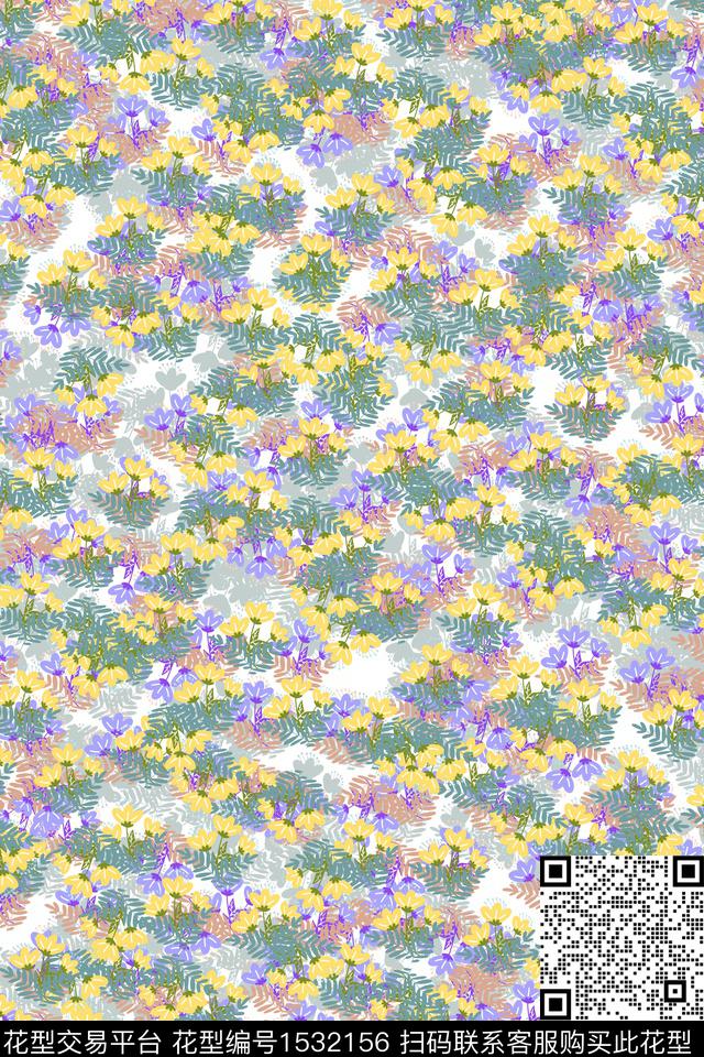 女装花卉小碎花数码印花华亿平台下载（图片编号: 1532156） - 瓦栏（Walan）